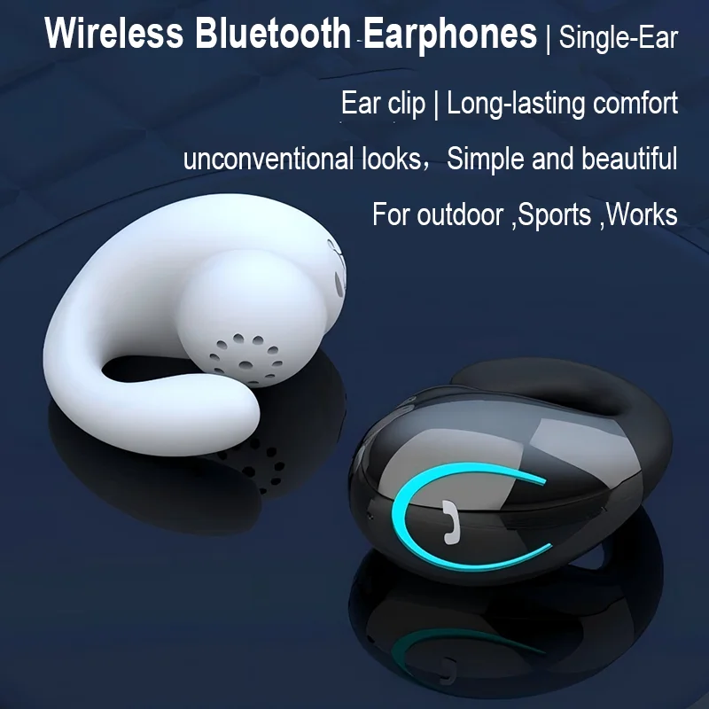 Bluetooth Wireless Earphone Clip-on-ear Single-ear Headphone Air-Conduction Headset With Mic For Sports Outdoor Working Driving
Bluetooth Wireless Earphone Clip-on-ear Single-ear Headphone Air-Conduction Headset With Mic For Sports Outdoor Working Driving