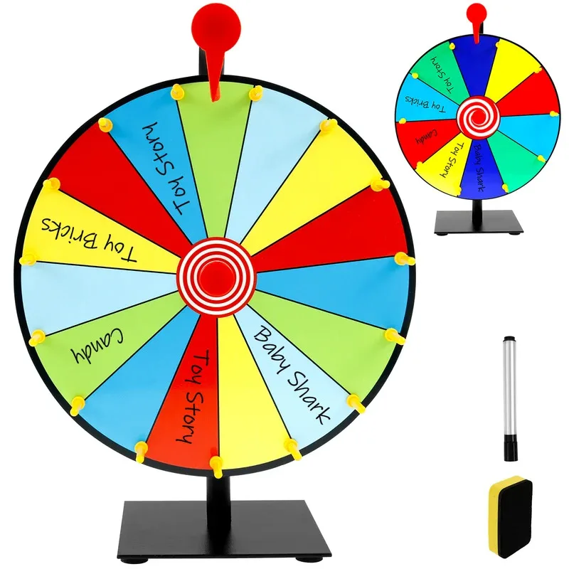 Prize Wheel DIY Interactive Spin Wheel - Tabletop Roulette Spinner with Erasable Board, Pen Eraser for Home, Show Carnival Party
Prize Wheel DIY Interactive Spin Wheel - Tabletop Roulette Spinner with Erasable Board, Pen Eraser for Home, Show Carnival Party