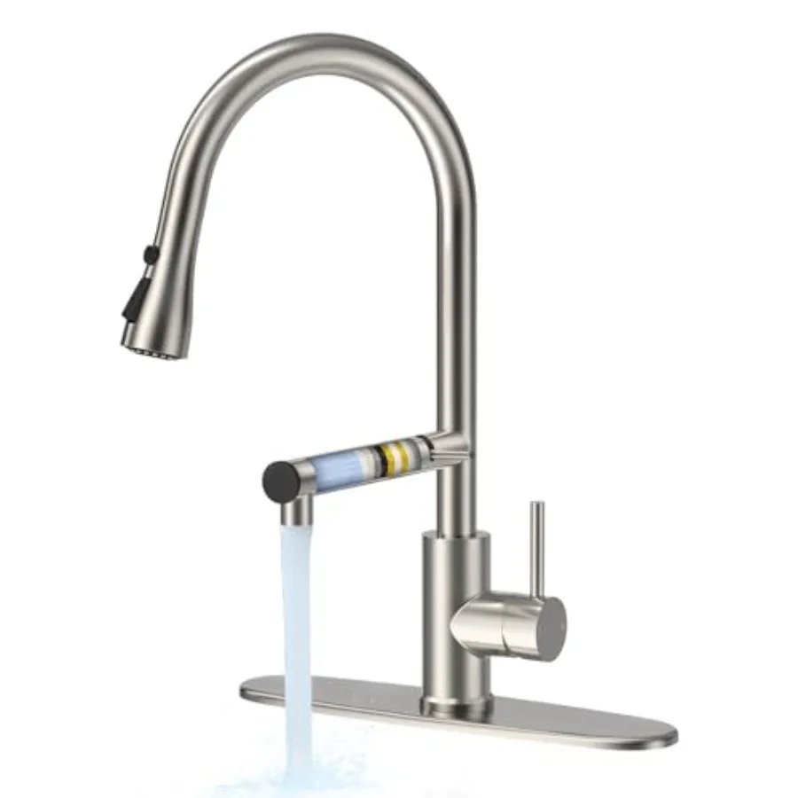 Kitchen Faucets Upgraded Filter Water Kitchen Faucet with Pull Down Sprayer Brushed Nickel Stainless Steel High Arc 1 Or 3 Hole
Kitchen Faucets Upgraded Filter Water Kitchen Faucet with Pull Down Sprayer Brushed Nickel Stainless Steel High Arc 1 Or 3 Hole