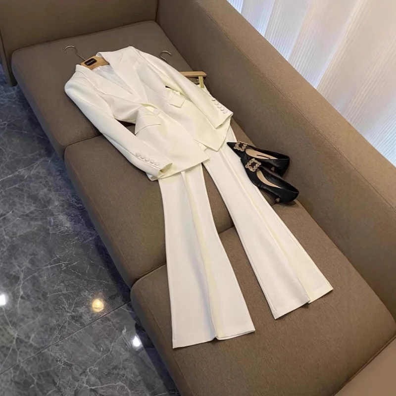 Fashion Professional Suit Korean Style Design Sense One Button Cloth Button Mid-Length+Flared Pants Two-Piece Set
Fashion Professional Suit Korean Style Design Sense One Button Cloth Button Mid-Length+Flared Pants Two-Piece Set