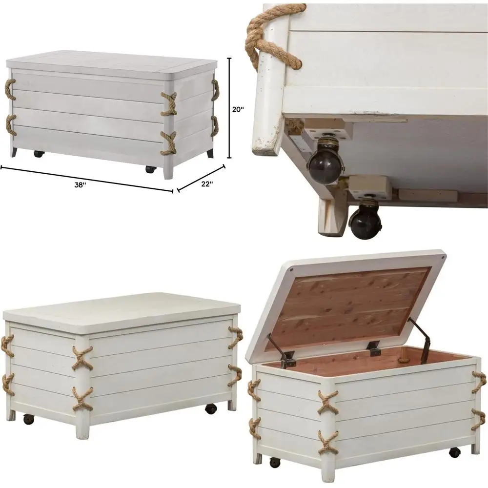 urniture Industries Dockside II Storage Trunk, W38 x D22 x H20, White
urniture Industries Dockside II Storage Trunk, W38 x D22 x H20, White