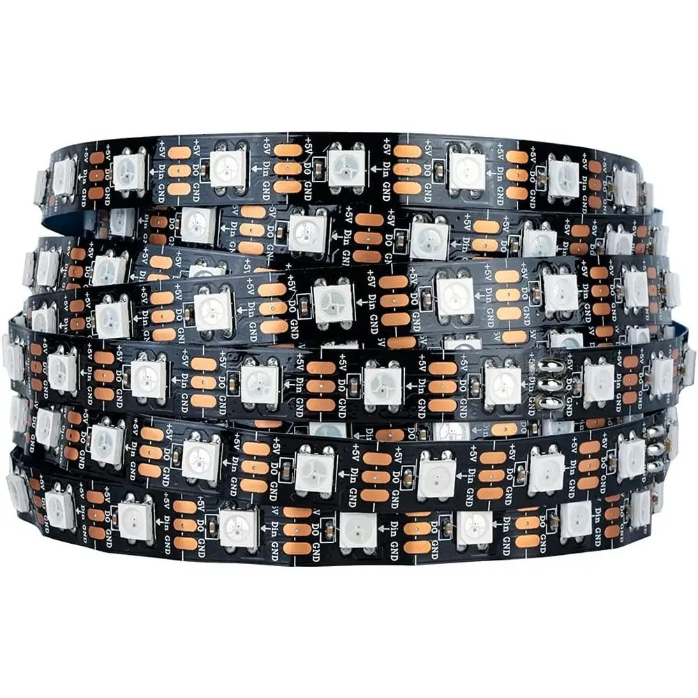 RGB LED Strip Light 16.4ft/5m 60 LEDs/m 300 Pixels/5m Digital RGB SMD5050 Flexible IP30 Non-Waterproof 5V DC
RGB LED Strip Light 16.4ft/5m 60 LEDs/m 300 Pixels/5m Digital RGB SMD5050 Flexible IP30 Non-Waterproof 5V DC
