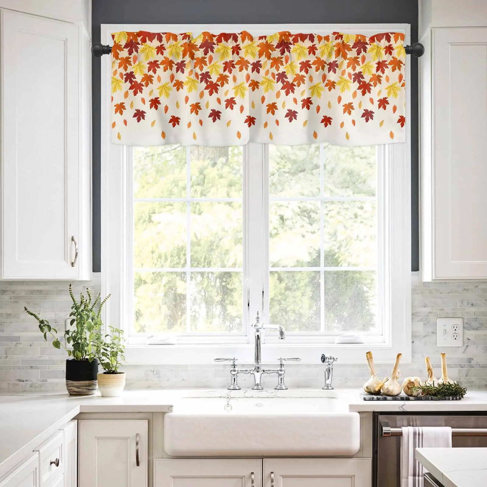 1PCS Kitchen Short Curtain Valance Gradient Background Thanksgiving Leaves Rod Pocket Window Home Decoration
1PCS Kitchen Short Curtain Valance Gradient Background Thanksgiving Leaves Rod Pocket Window Home Decoration