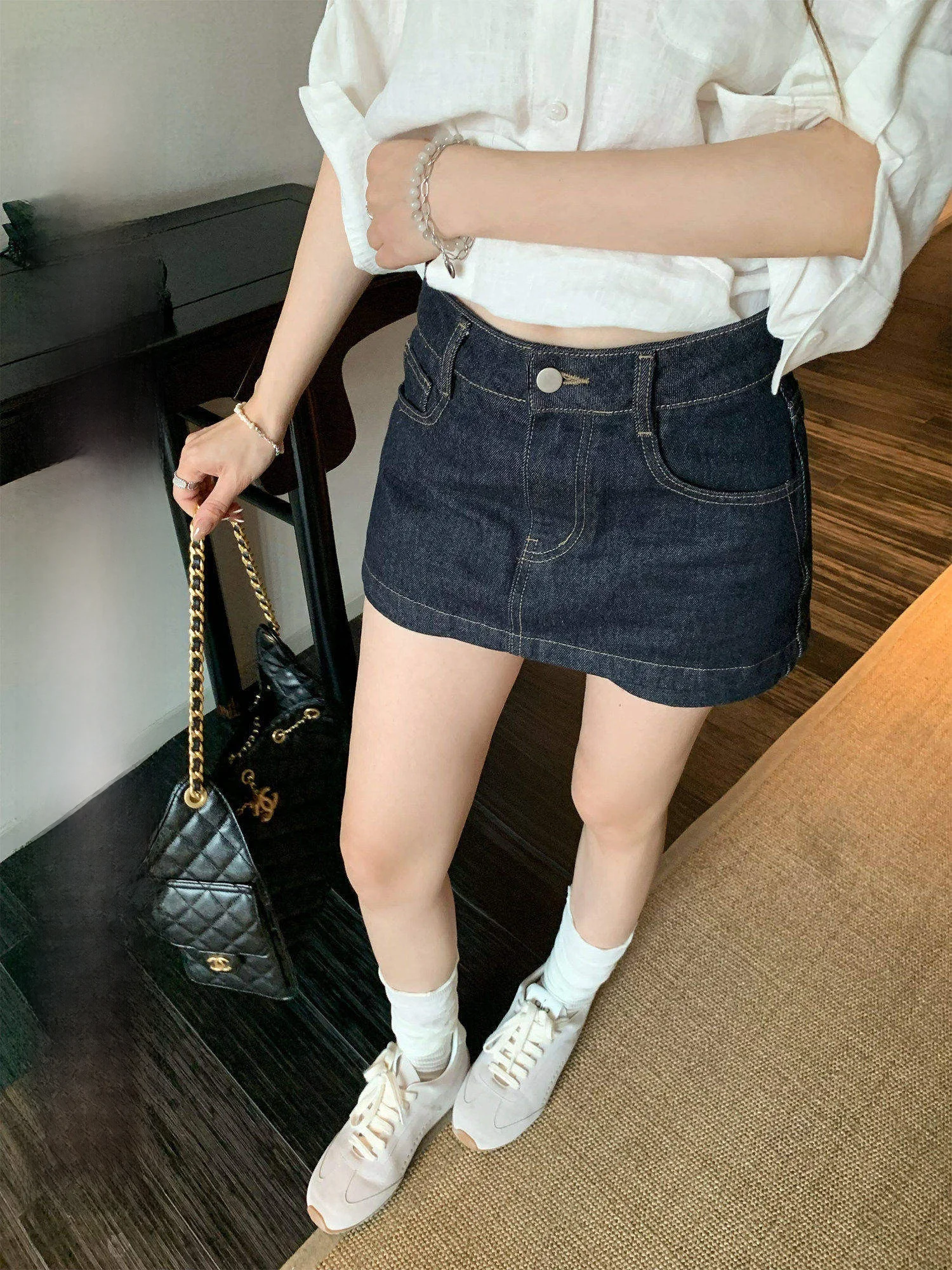 Hhyii Modern Vintage Low Waist Rylee Denim Skirt Women's Anti-Light A-Line Half-length Skirt Pants Summer Collection
Hhyii Modern Vintage Low Waist Rylee Denim Skirt Women's Anti-Light A-Line Half-length Skirt Pants Summer Collection