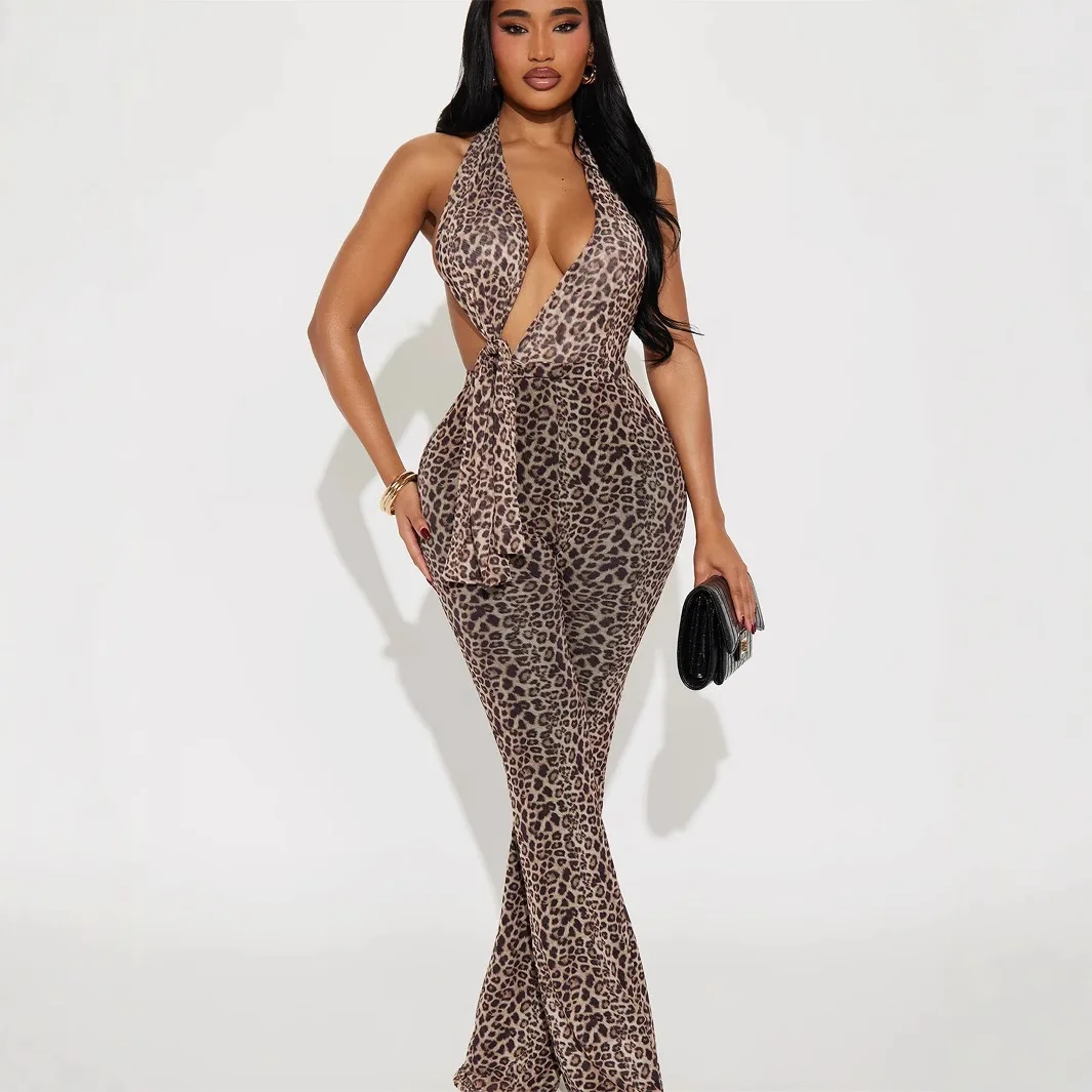2025 Women's Fashionable and Sexy Hot Girl Hanging Neck Tie Tight Print Leopard Print Backless Hip Lifting Jumpsuit
2025 Women's Fashionable and Sexy Hot Girl Hanging Neck Tie Tight Print Leopard Print Backless Hip Lifting Jumpsuit