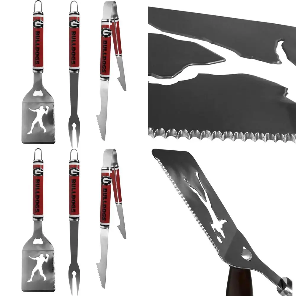 Набор инструментов для барбекю из трех частей из стали Georgia Bulldogs в командных цветах
Набор инструментов для барбекю из трех частей из стали Georgia Bulldogs в командных цветах