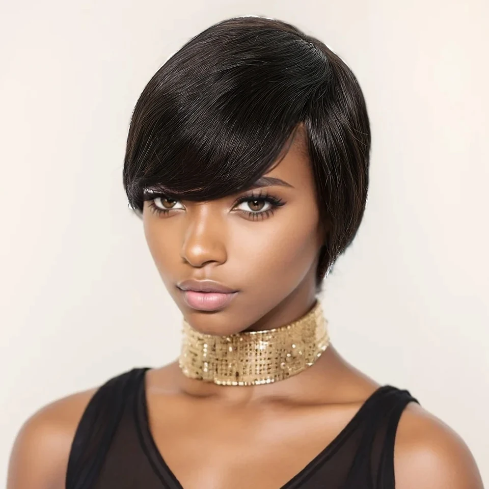 Pixie Cut Straight Human Hair Wigs For Women Brazilian Remy Hair Machine Made Short Wig 150% Natural Black Affordable ,FY-9189
Pixie Cut Straight Human Hair Wigs For Women Brazilian Remy Hair Machine Made Short Wig 150% Natural Black Affordable ,FY-9189