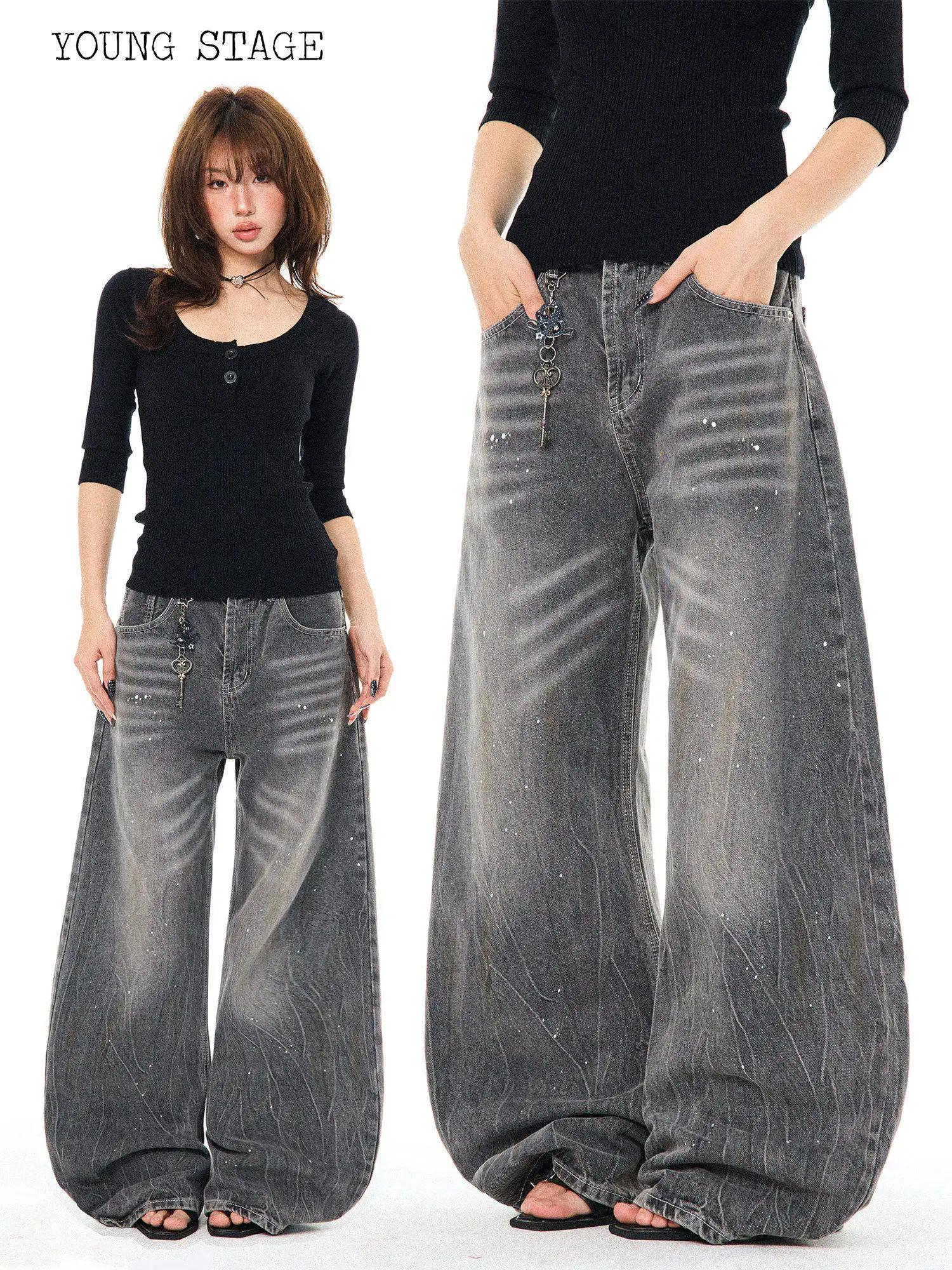 Retro Washed Distressed Knife Wide Leg Jeans Women Loose Slimming Denim Pants Casual Comfortable Cotton Blend
Retro Washed Distressed Knife Wide Leg Jeans Women Loose Slimming Denim Pants Casual Comfortable Cotton Blend