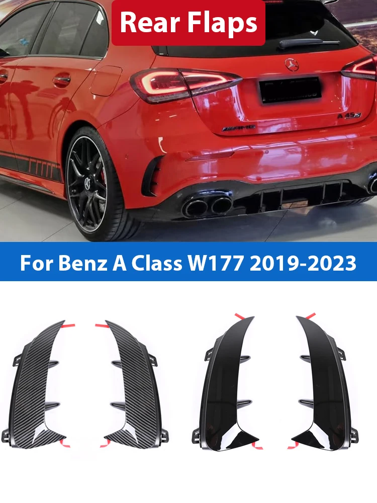 Rear Bumper Canard Flaps Hatchback Sedan Carbon Fastener Design Body Kits Gloss Black For Mercedes Benz A Class W177 2019-2023
Rear Bumper Canard Flaps Hatchback Sedan Carbon Fastener Design Body Kits Gloss Black For Mercedes Benz A Class W177 2019-2023