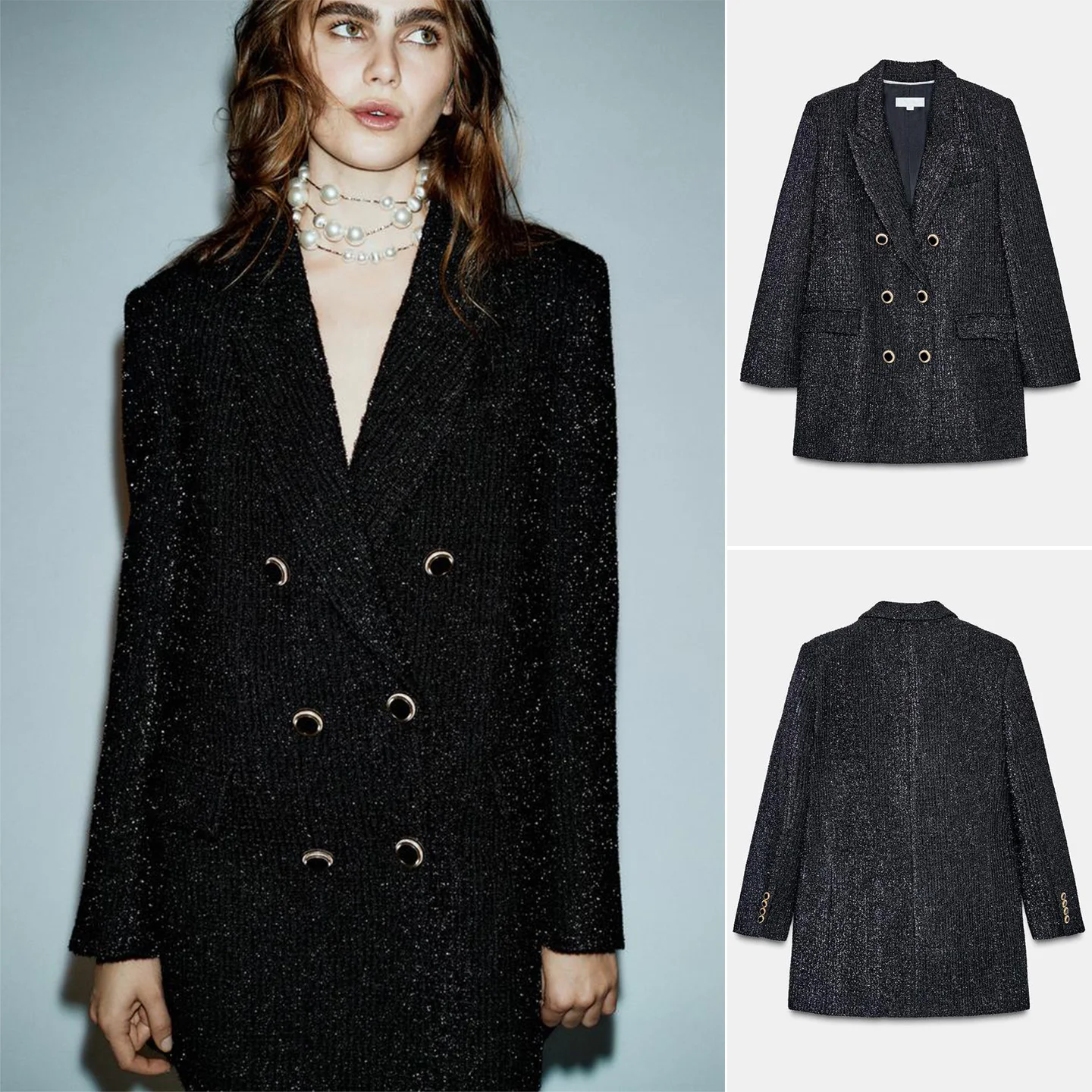 Autumn Winter New Sle Women's Small Fraance Wind Jaet with oulder Pads Double Breasted Metal Color Line Suit Coat
Autumn Winter New Sle Women's Small Fraance Wind Jaet with oulder Pads Double Breasted Metal Color Line Suit Coat