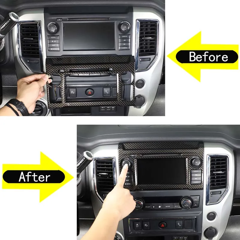 For Nissan Titan 2016-2024 ABS plastic Carbon fiber Central control navigation decorative frame cover Accessories
For Nissan Titan 2016-2024 ABS plastic Carbon fiber Central control navigation decorative frame cover Accessories