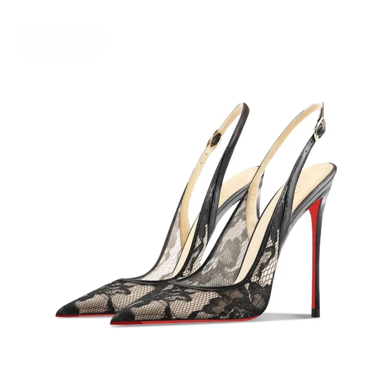Black Lace High-heeled Sandals with Pointed Toes, Thin Heels, and Shallow Mouth, Comfortable To Wear with Just One Foot
Black Lace High-heeled Sandals with Pointed Toes, Thin Heels, and Shallow Mouth, Comfortable To Wear with Just One Foot