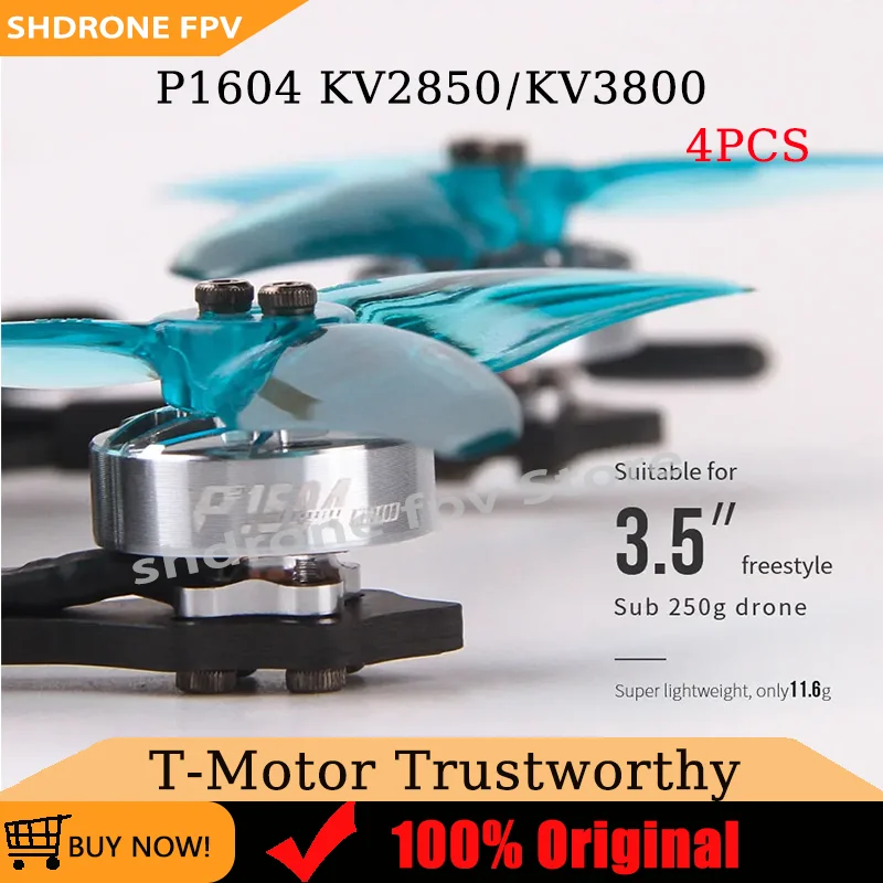 High Thrust T-MOTOR P1604 KV2850/KV3800 Brushless Motor 2mm Shaft Diameter for 3.5inch Sub 250g RC FPV Freestyle Drones
High Thrust T-MOTOR P1604 KV2850/KV3800 Brushless Motor 2mm Shaft Diameter for 3.5inch Sub 250g RC FPV Freestyle Drones