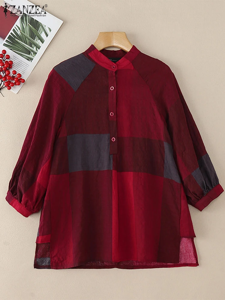 ZANZEA Women Shirts Fashion Plaid Blouse 2025 Summer 3/4 Sleeve Tunic Tops Casual Loose Vintage Button Up Blusas Oversized Tops
ZANZEA Women Shirts Fashion Plaid Blouse 2025 Summer 3/4 Sleeve Tunic Tops Casual Loose Vintage Button Up Blusas Oversized Tops