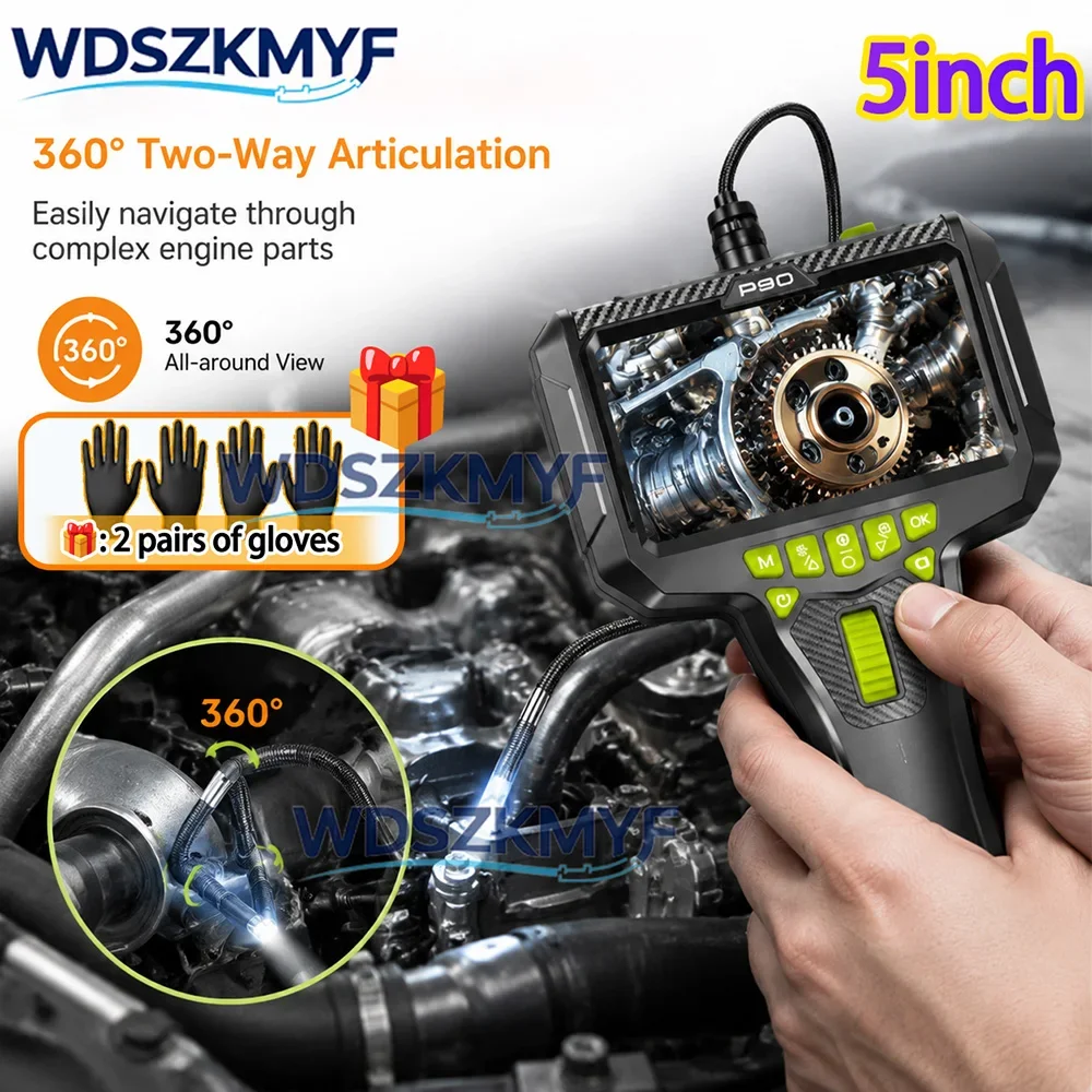 Two Ways 360° Articulating Borescope Endoscope 6mm lens Camera with 5inch screen, Waterproof Probe, 1m Endoscope with led light
Two Ways 360° Articulating Borescope Endoscope 6mm lens Camera with 5inch screen, Waterproof Probe, 1m Endoscope with led light