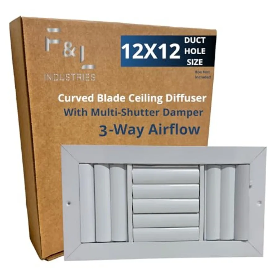 Efficient HVAC Curved Blade Ceiling Diffuser with Multi-Shutter Damper 3-Way Airflow Solution for Optimal Ventilation and Energ
Efficient HVAC Curved Blade Ceiling Diffuser with Multi-Shutter Damper 3-Way Airflow Solution for Optimal Ventilation and Energ