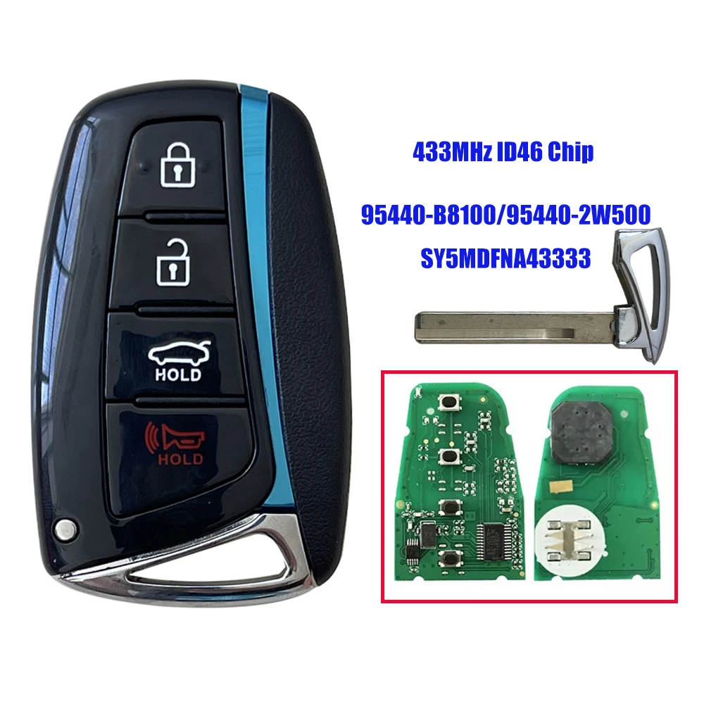Remote Key Fob for Hyundai Santa Fe 2015 2016 2017 2018 SY5DMFNA04 SY5DMFNA 95440-B8100 95440-2W500
Remote Key Fob for Hyundai Santa Fe 2015 2016 2017 2018 SY5DMFNA04 SY5DMFNA 95440-B8100 95440-2W500