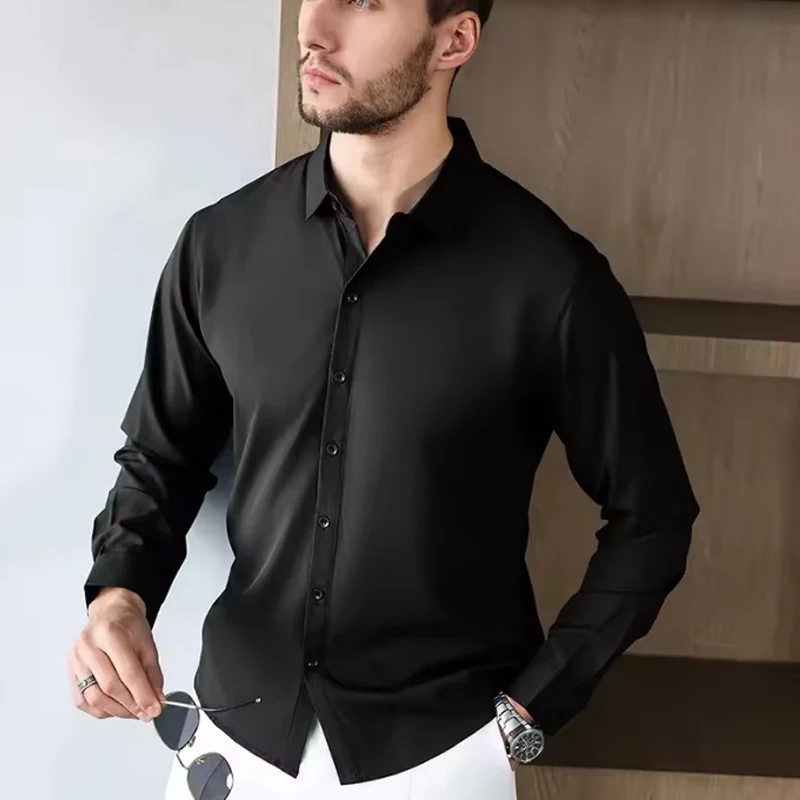New 2026 men's formal shirt, long-sleeved elegant summer office shirt, black thin business casual fashion shirt
New 2026 men's formal shirt, long-sleeved elegant summer office shirt, black thin business casual fashion shirt