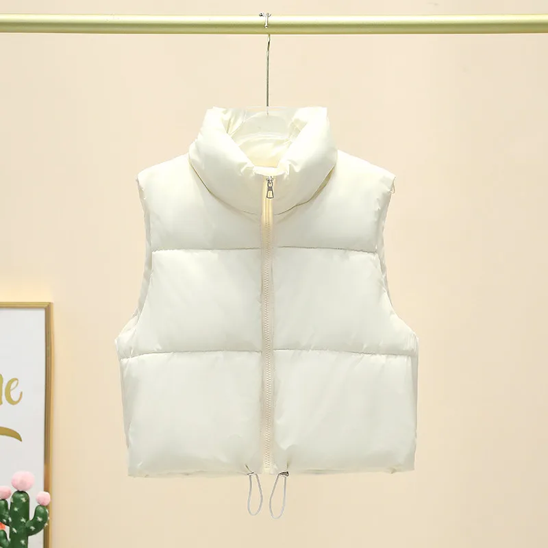 Winter Short Down Sleeveless Vest Women Warm Stand Collar Zipper Jacket Casual Fashion Quilted Cropped Coats Street Outerwears
Winter Short Down Sleeveless Vest Women Warm Stand Collar Zipper Jacket Casual Fashion Quilted Cropped Coats Street Outerwears