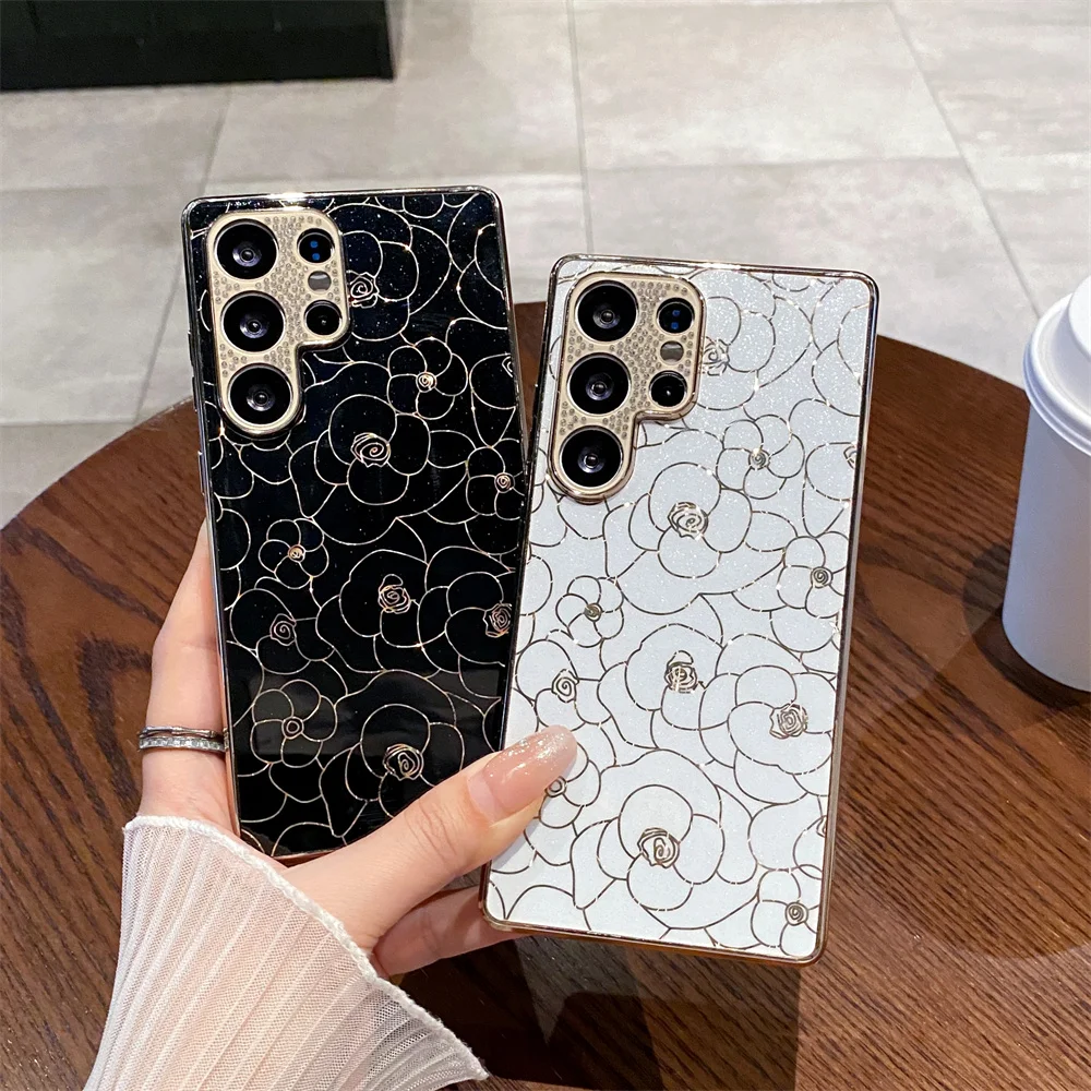 S26 Ultra Glitter Camellia Flower Diamond Golden Edge Phone Case for SamSung Galaxy S25 S24 S23 A57 A56 Luxury C Stylish Cover
S26 Ultra Glitter Camellia Flower Diamond Golden Edge Phone Case for SamSung Galaxy S25 S24 S23 A57 A56 Luxury C Stylish Cover