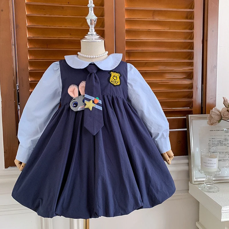 Disney Rabbit Police Officer Girls Long Sleeve Dress Autumn Baby Girls' College Style Doll Collar A-line Princess Dresses
Disney Rabbit Police Officer Girls Long Sleeve Dress Autumn Baby Girls' College Style Doll Collar A-line Princess Dresses