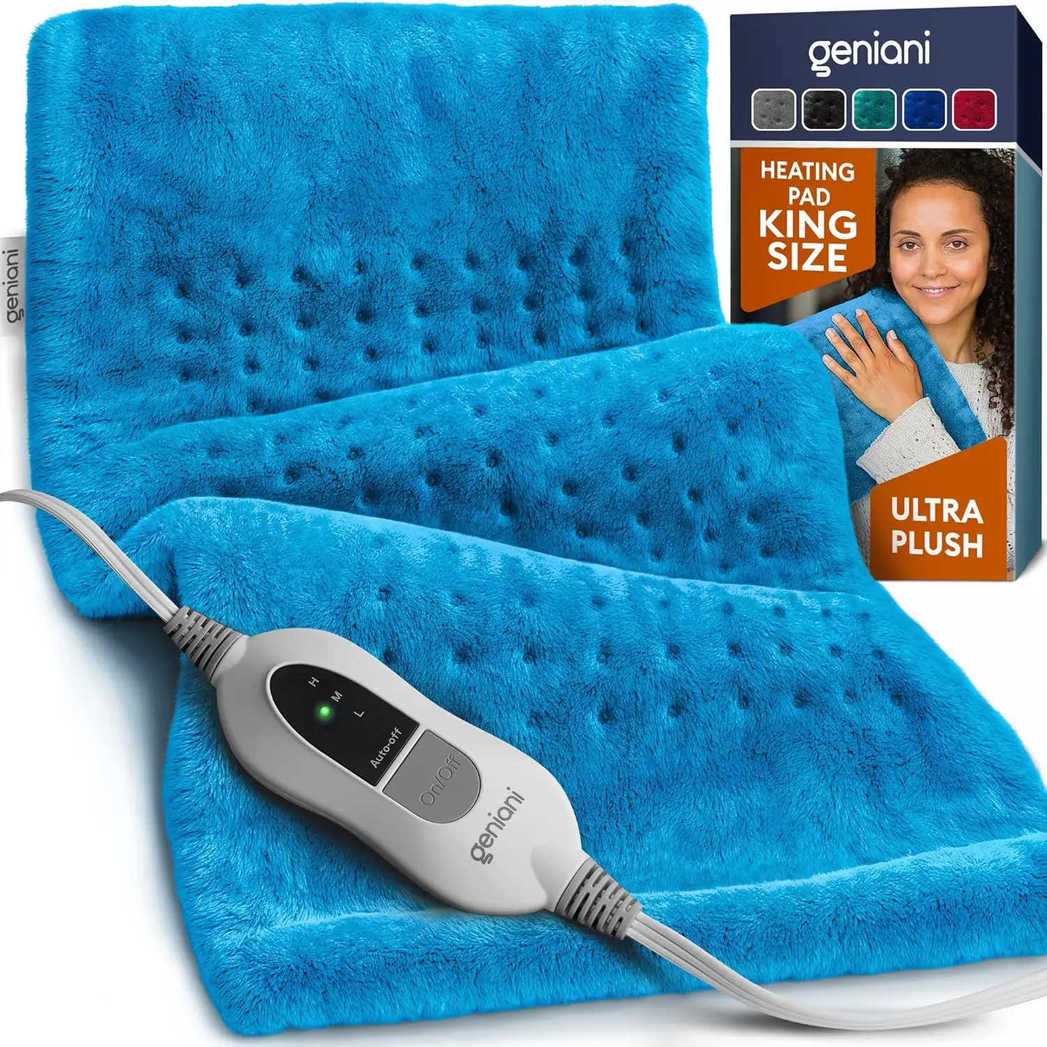XL Electric Heating Pad for Back Pain Relief, Auto Shut Off, Machine Washable, Aqua Blue - Perfect Gift
XL Electric Heating Pad for Back Pain Relief, Auto Shut Off, Machine Washable, Aqua Blue - Perfect Gift