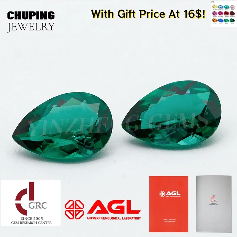 Pear Shape Lab Zambian Hydrothermal With AGL Certificate Loose Cultivate Zambian Emerald Gemstones 0.4-4ct For Jewelry Making
Pear Shape Lab Zambian Hydrothermal With AGL Certificate Loose Cultivate Zambian Emerald Gemstones 0.4-4ct For Jewelry Making