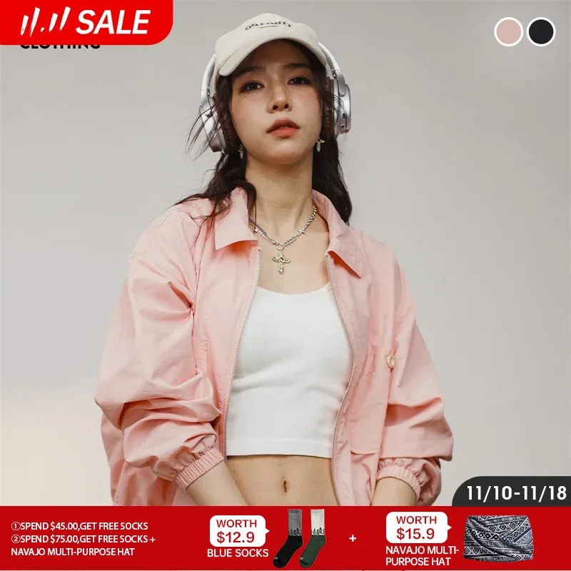Maden Women Baseball Collar Short Jacket Pink Baseball Clothing Jackets Spring Casual Loose Coat for Women Street Wear
Maden Women Baseball Collar Short Jacket Pink Baseball Clothing Jackets Spring Casual Loose Coat for Women Street Wear