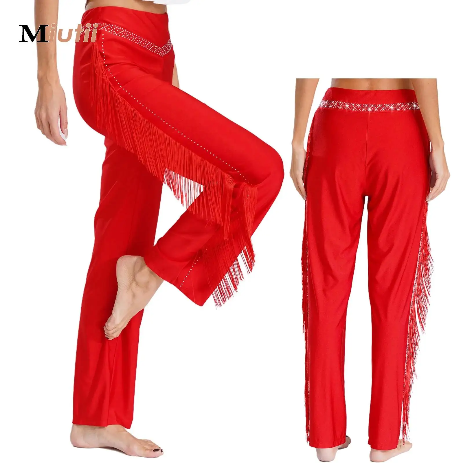 Women's Tassels Fringe Dance Pants Ballroom Latin Tango Salsa Rumba Practice Performance Dancing Costume Pants Black White Red
Women's Tassels Fringe Dance Pants Ballroom Latin Tango Salsa Rumba Practice Performance Dancing Costume Pants Black White Red