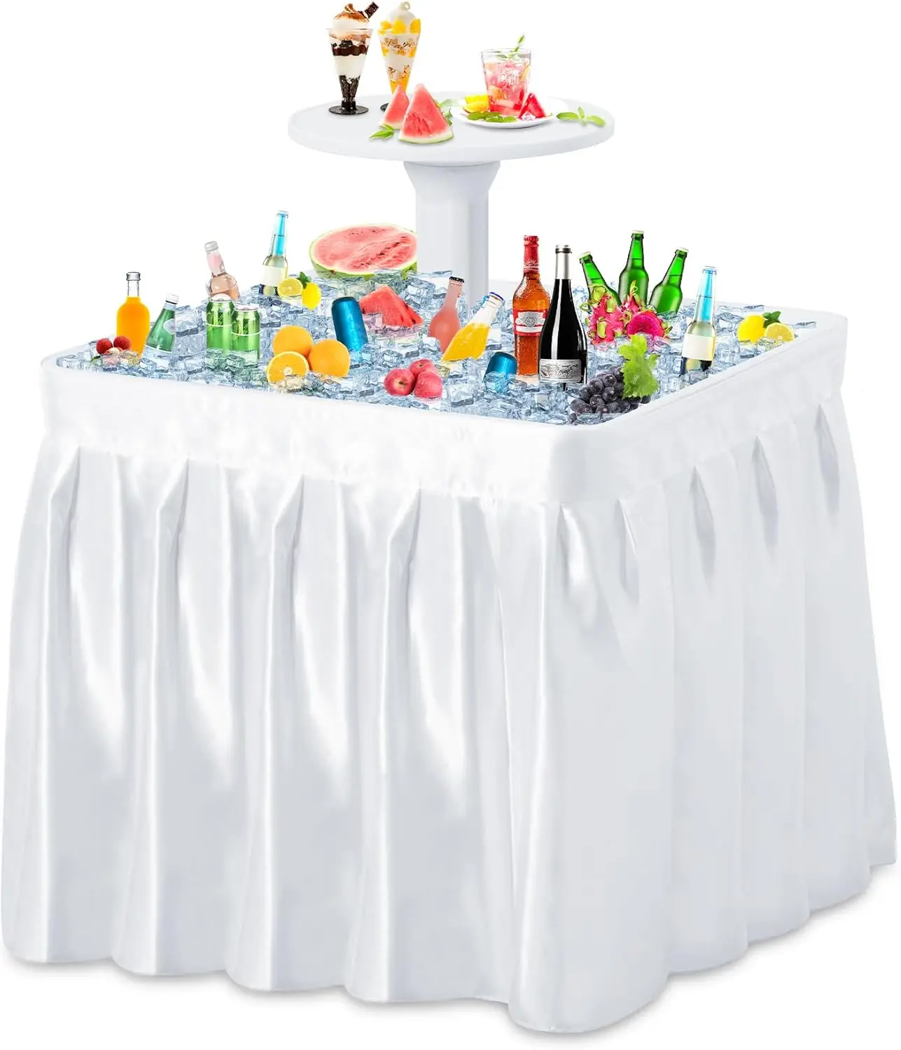 Square Ice Cooler Table Two Tier Drain Folding Table Removable Skirt Rounded Tray Ice Cooler Outdoor Camping Picnic Fishing Wedd
Square Ice Cooler Table Two Tier Drain Folding Table Removable Skirt Rounded Tray Ice Cooler Outdoor Camping Picnic Fishing Wedd