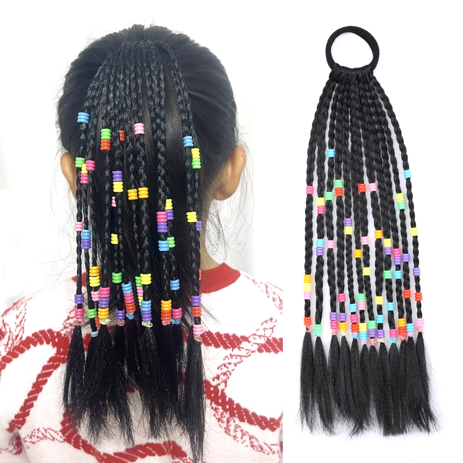 Synthetic Short Ponytail Dreadlocks Hair Extensions for Kids Girls Colorful Beads Decorated Stylish Braided Hair Accessories
Synthetic Short Ponytail Dreadlocks Hair Extensions for Kids Girls Colorful Beads Decorated Stylish Braided Hair Accessories