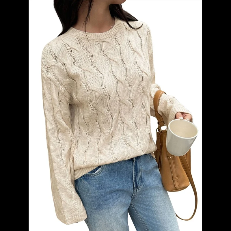 Women Knit Sweater Fall Crew Neck Long Sleeve Loose Casual Daily Commute Knit Pullover Ladies Tops
Women Knit Sweater Fall Crew Neck Long Sleeve Loose Casual Daily Commute Knit Pullover Ladies Tops