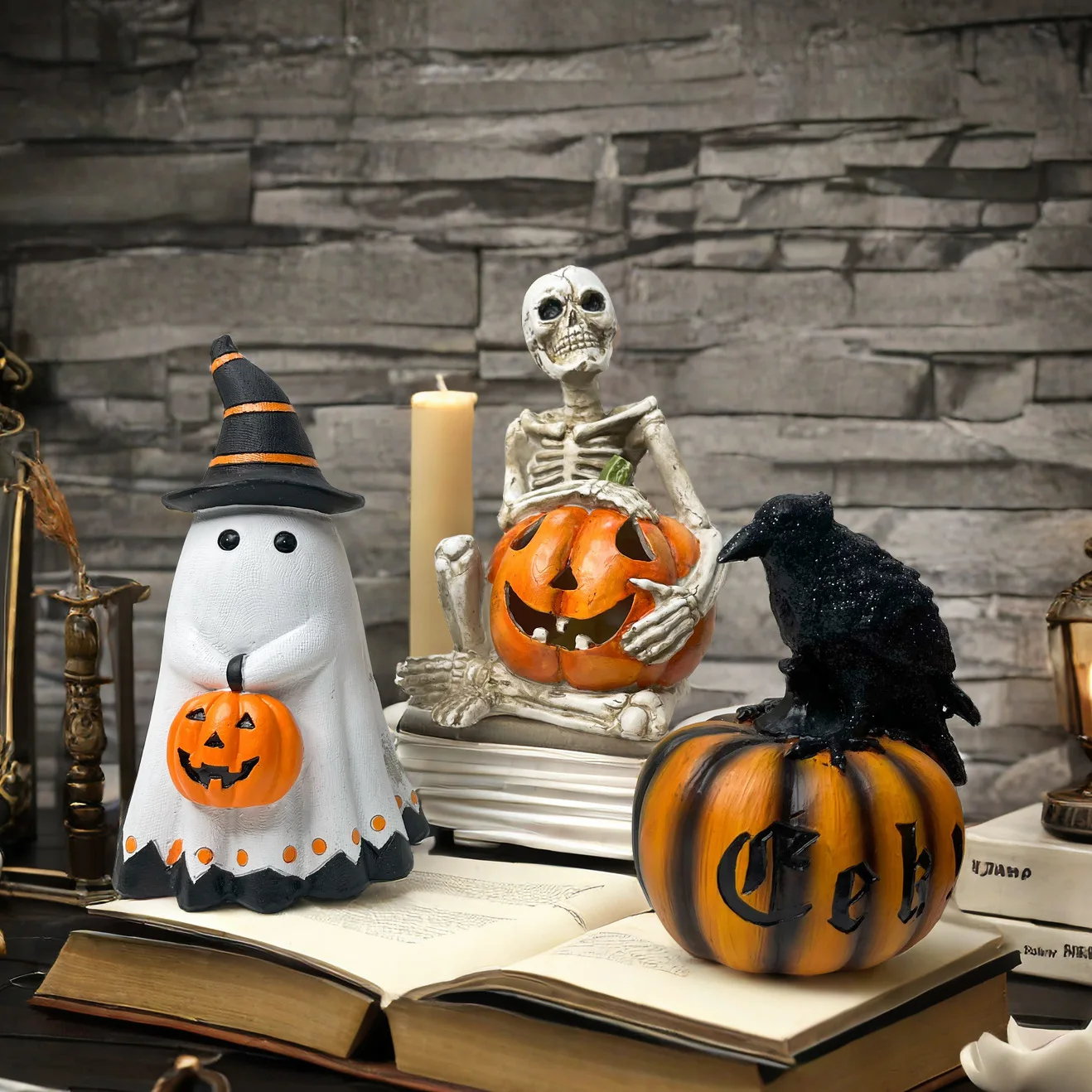 Halloween creative ghost pumpkin ornaments party props decoration cute dolls resin crafts
Halloween creative ghost pumpkin ornaments party props decoration cute dolls resin crafts