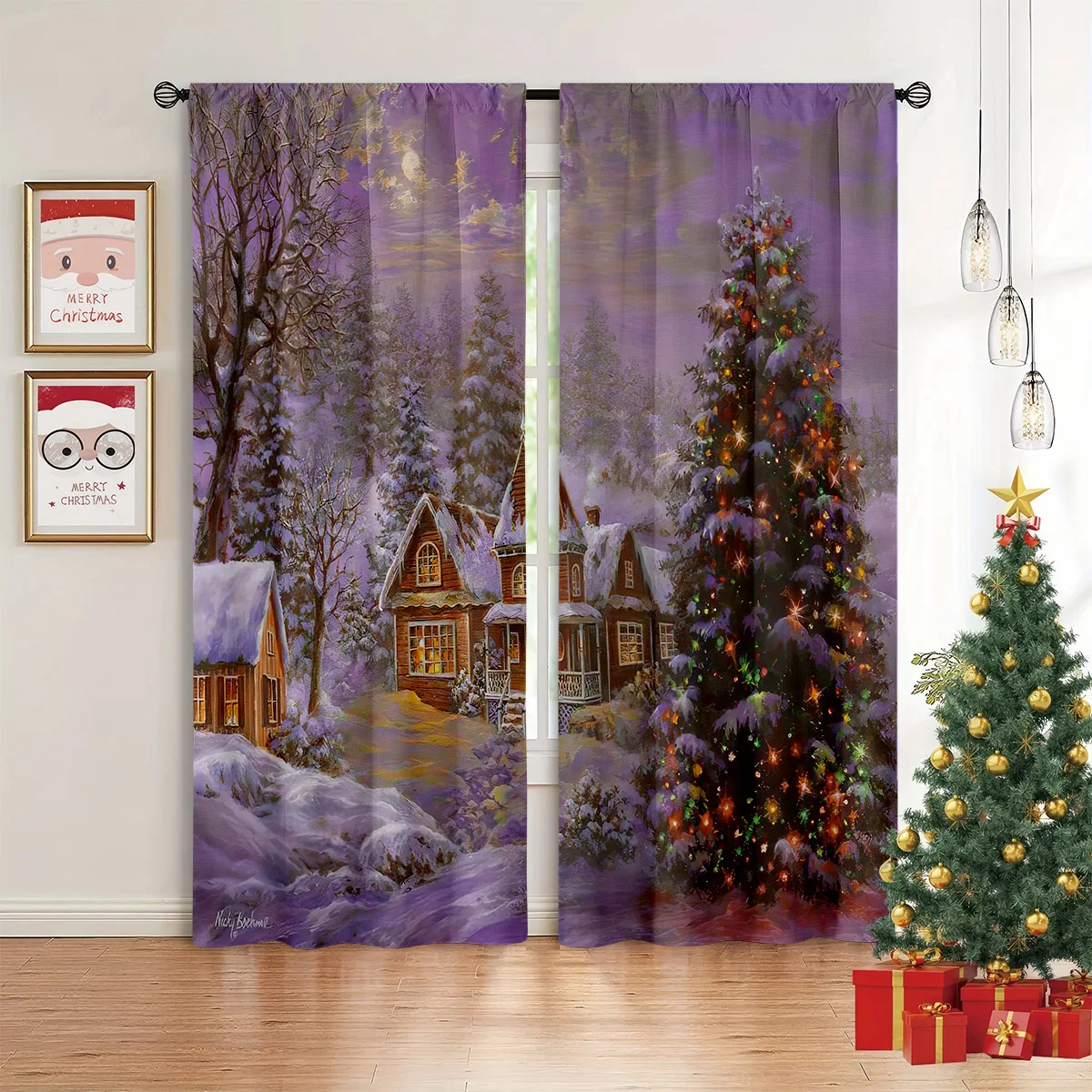 Snow Scene Oil Painting Christmas Tree Printed Curtains Bedroom Restaurant New Year Holiday Party Decorative Curtains 2 Pieces
Snow Scene Oil Painting Christmas Tree Printed Curtains Bedroom Restaurant New Year Holiday Party Decorative Curtains 2 Pieces