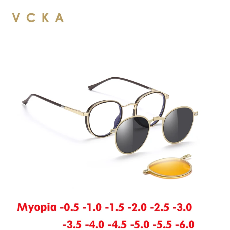 Классические солнцезащитные очки для близорукости VCKA 3 в 1, комплект магнитных зажимов, поляризационные очки по рецепту для мужчин и женщин, очки по индивидуальному заказу от -0,50 до -1
Классические солнцезащитные очки для близорукости VCKA 3 в 1, комплект магнитных зажимов, поляризационные очки по рецепту для мужчин и женщин, очки по индивидуальному заказу от -0,50 до -1