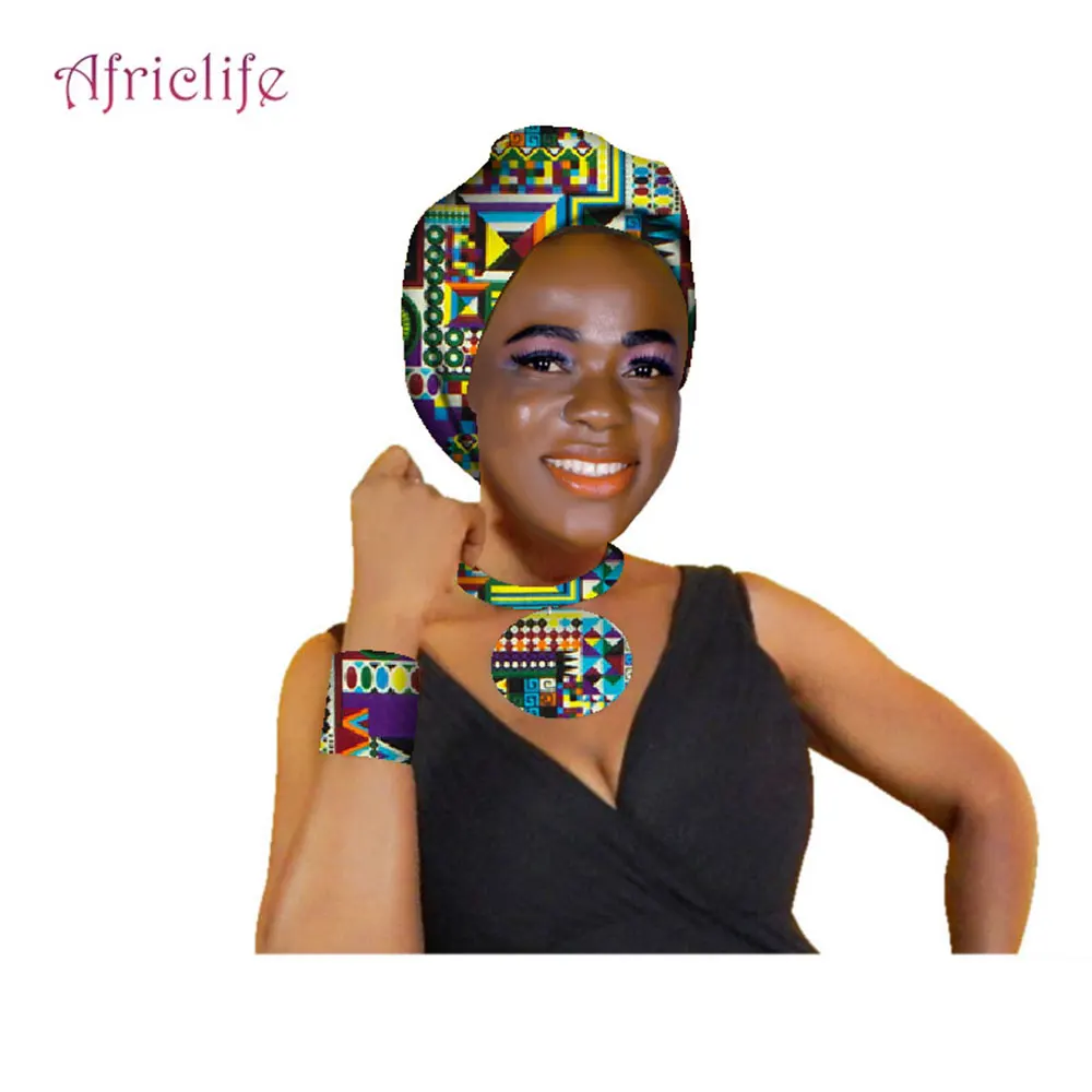 African Women Necklace Head Scarf and Bracelet 3 Pieces Colorful Detachable Collars and Headwrap Women Clothes Accessories SP084
African Women Necklace Head Scarf and Bracelet 3 Pieces Colorful Detachable Collars and Headwrap Women Clothes Accessories SP084