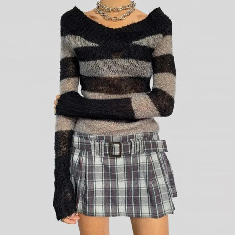 Cropped Sweaters Women Loose Striped Lazy Student Autumn Long Sleeve Chic Stylish Popular Ladies Pullovers Soft Knitted Wear Ins
Cropped Sweaters Women Loose Striped Lazy Student Autumn Long Sleeve Chic Stylish Popular Ladies Pullovers Soft Knitted Wear Ins