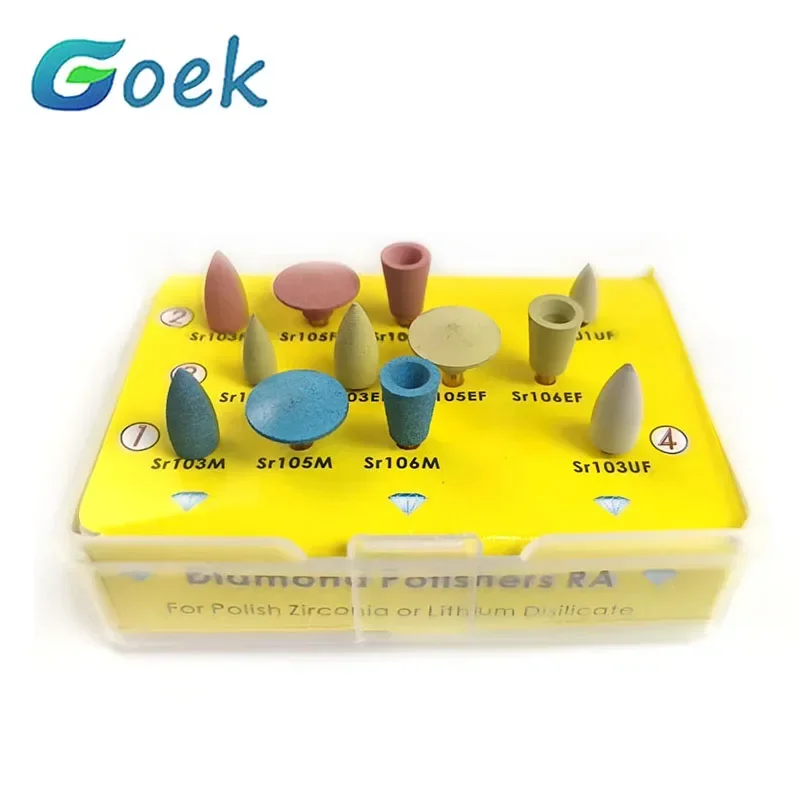 12pcs/Set Dental Burs Polishing Kit 15,000r Diamond Polishers for Zirconia/Lithium Disilicate Dentistry Accessories Lab Tool
12pcs/Set Dental Burs Polishing Kit 15,000r Diamond Polishers for Zirconia/Lithium Disilicate Dentistry Accessories Lab Tool