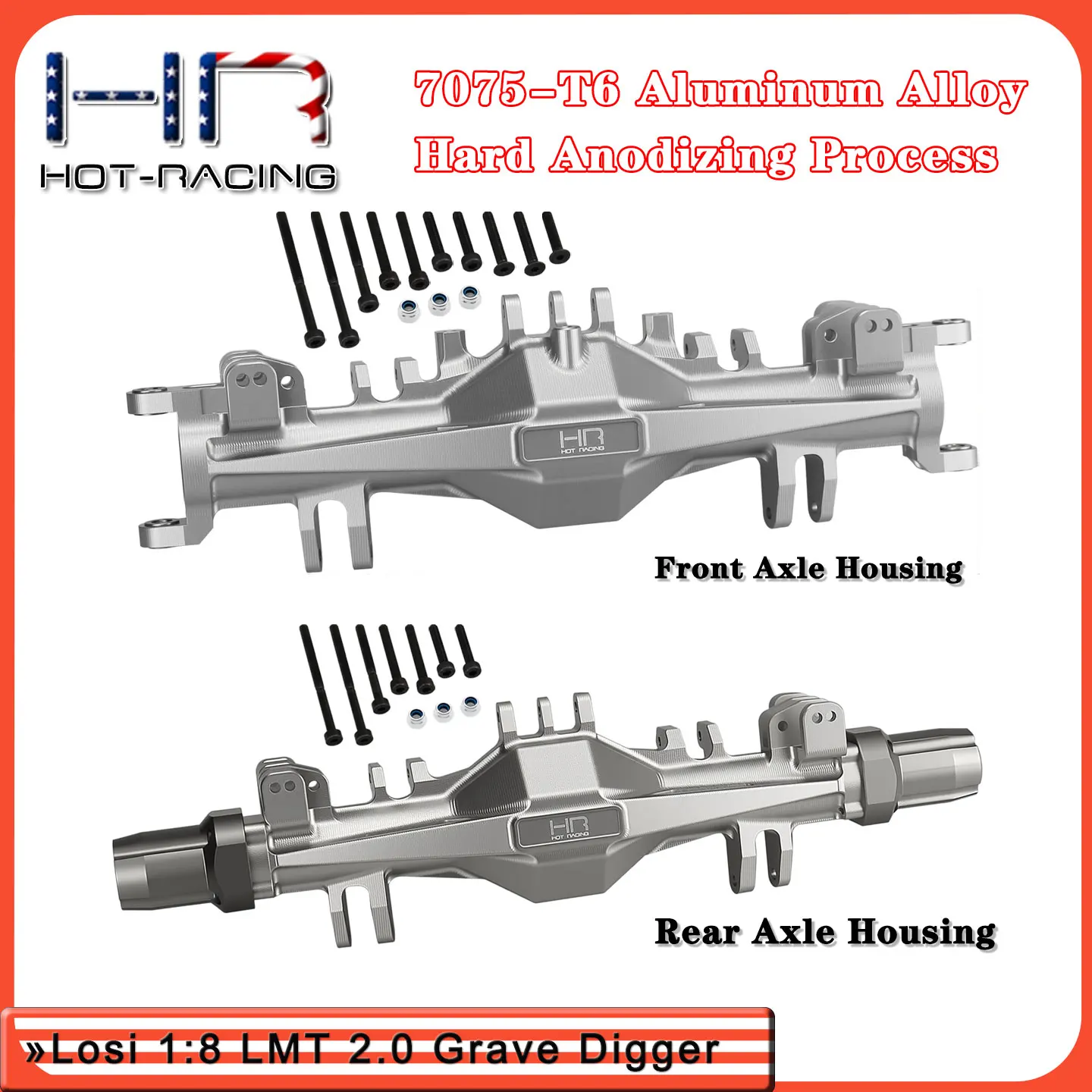 Hot Racing CNC 6061-T6 Aluminum Front & Rear Axle Housings for Losi LMT 2.0 (LOS04021/22) - Heavy Duty Metal Upgrade
Hot Racing CNC 6061-T6 Aluminum Front & Rear Axle Housings for Losi LMT 2.0 (LOS04021/22) - Heavy Duty Metal Upgrade
