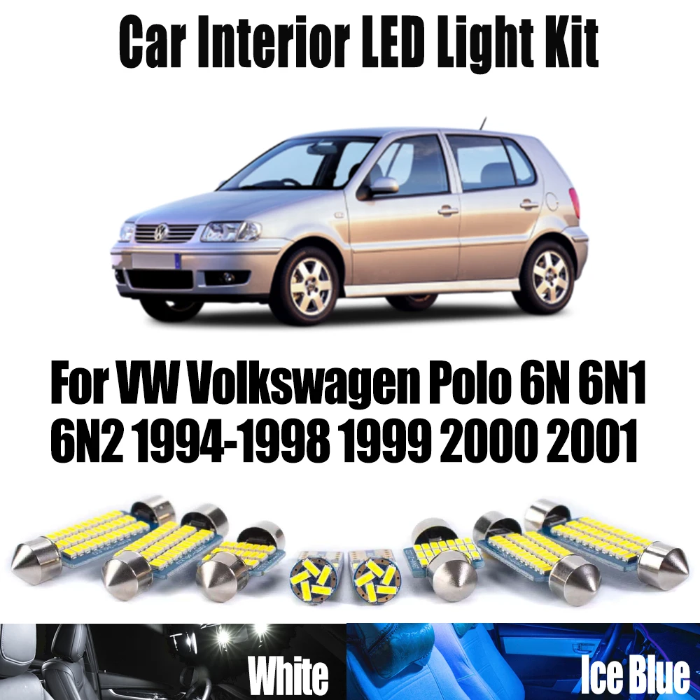 6 шт. для VW Volkswagen Polo 6N 6N1 6N2 1994-1998 1999 2000 2001 автомобильные аксессуары светодиодный комплект внутреннего освещения багажника и потолочных ламп
6 шт. для VW Volkswagen Polo 6N 6N1 6N2 1994-1998 1999 2000 2001 автомобильные аксессуары светодиодный комплект внутреннего освещения багажника и потолочных ламп