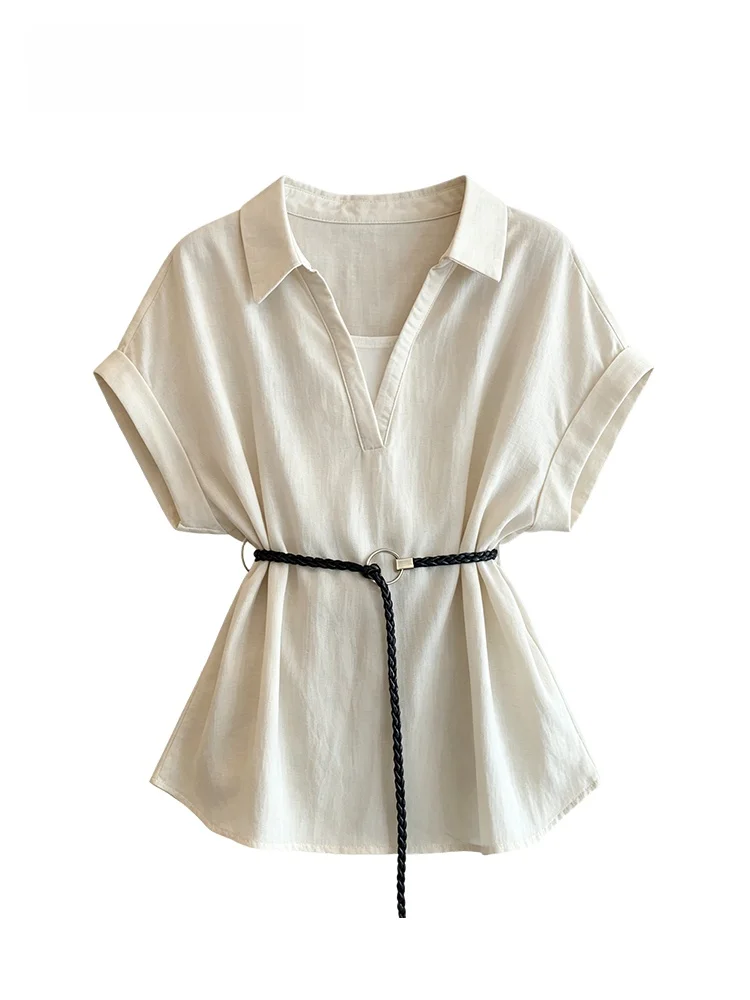 Cara CLUB plus Size Short Sleeve Shirt Women's Summer New Style Slimming Casual Waist Cinched Top for Plump Sister
Cara CLUB plus Size Short Sleeve Shirt Women's Summer New Style Slimming Casual Waist Cinched Top for Plump Sister