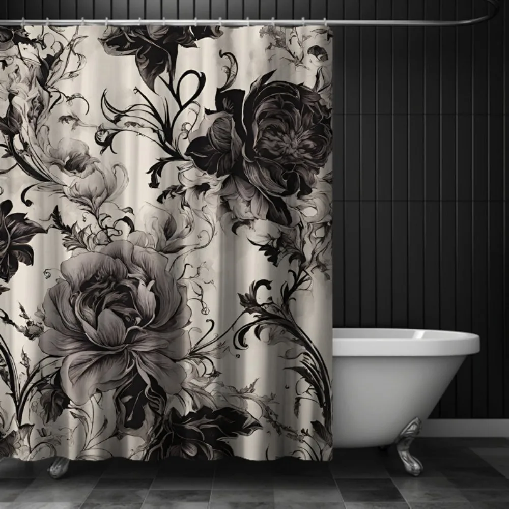 Gothic Floral Shower Curtain, Dark Cottagecore Shower Curtain, Classy Black and White Bathroom Decor, Moody Vintage Floral Showe
Gothic Floral Shower Curtain, Dark Cottagecore Shower Curtain, Classy Black and White Bathroom Decor, Moody Vintage Floral Showe