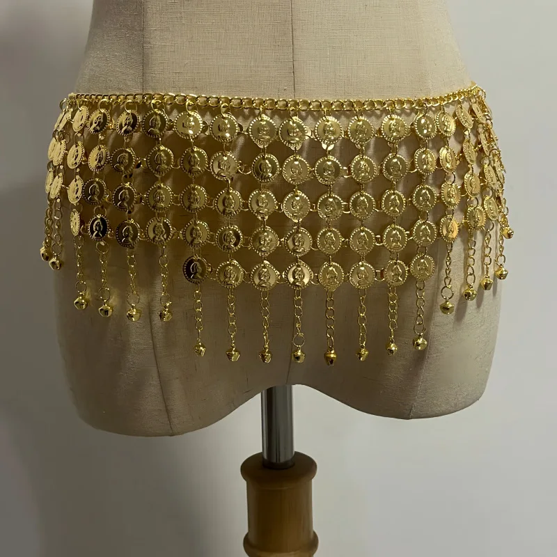 Belly Dance Gold Coin Waist Chain Metal Alloy Five Rows Five Layers Performance Accessories Beauty Head Belt Waist Seal Bell
Belly Dance Gold Coin Waist Chain Metal Alloy Five Rows Five Layers Performance Accessories Beauty Head Belt Waist Seal Bell