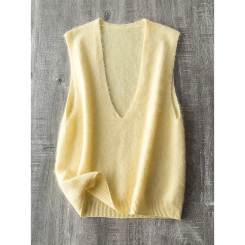 Women Fleece Wool Sweater Vest,Autumn Winter V-neck 4.7%Cashmere 95.3%Wool, Knitted Pullover Tops
Women Fleece Wool Sweater Vest,Autumn Winter V-neck 4.7%Cashmere 95.3%Wool, Knitted Pullover Tops