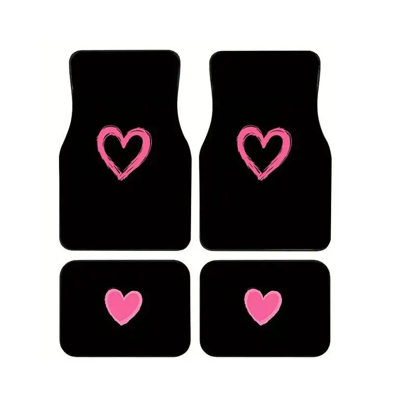 4Pcs Pink Heart Black Car Floor Mats, Minimalist Cute Style Anti-slip Waterproof Foot Pads Auto Interior Accessories Suit SUV
4Pcs Pink Heart Black Car Floor Mats, Minimalist Cute Style Anti-slip Waterproof Foot Pads Auto Interior Accessories Suit SUV