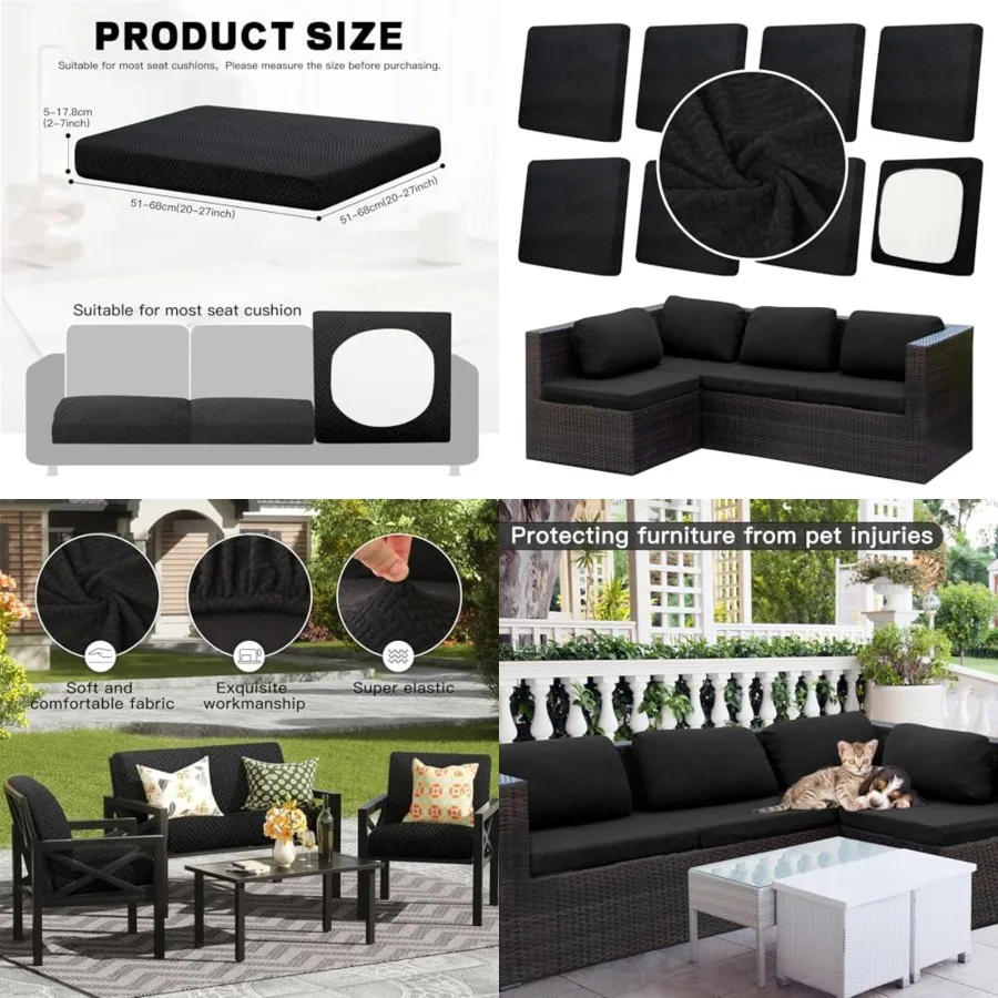 Outdoor Cushion Covers, Patio Cushion Covers, Stretch Elastic Slipcovers, Replacement Washable and Reusable Furniture Protector
Outdoor Cushion Covers, Patio Cushion Covers, Stretch Elastic Slipcovers, Replacement Washable and Reusable Furniture Protector