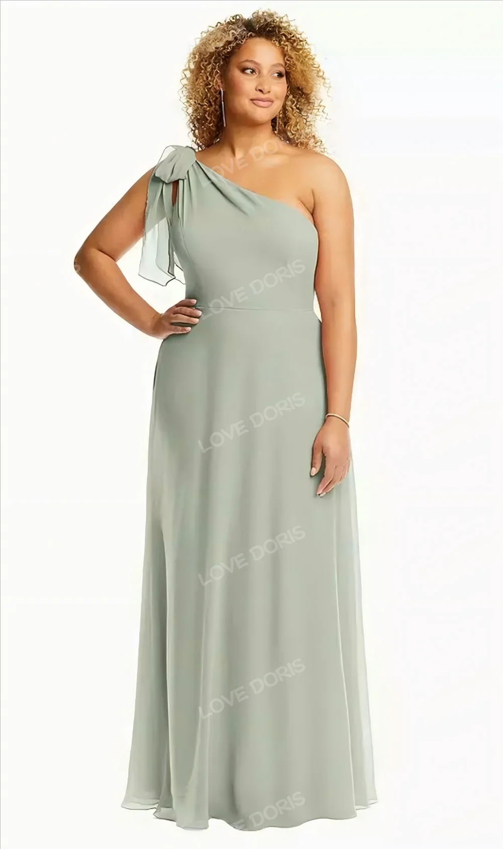 LOVE DORIS Bridesmaid Green-Grey One Shoulder Chiffon Wedding Guest Woman Dress Bow Prom Dress A-Line Floor Length costomized
LOVE DORIS Bridesmaid Green-Grey One Shoulder Chiffon Wedding Guest Woman Dress Bow Prom Dress A-Line Floor Length costomized