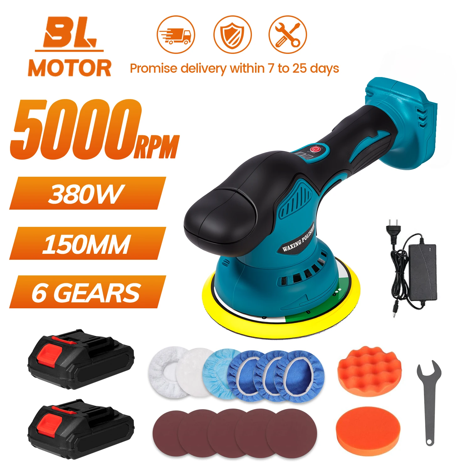 Cordless Car Polisher For Makita 18V Battery 8 Gear Digital Display Electric Polisher Machine Auto Car Waxing Polishing Machine
Cordless Car Polisher For Makita 18V Battery 8 Gear Digital Display Electric Polisher Machine Auto Car Waxing Polishing Machine