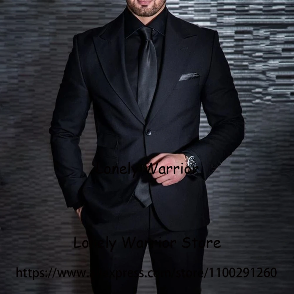 Fashion Black Mens Suit Slim Fit Peak Lapel Formal Business Blazer Wedding Groom Tuxedo 2 Piece Set Terno Masculino Jacket Pants
Fashion Black Mens Suit Slim Fit Peak Lapel Formal Business Blazer Wedding Groom Tuxedo 2 Piece Set Terno Masculino Jacket Pants
