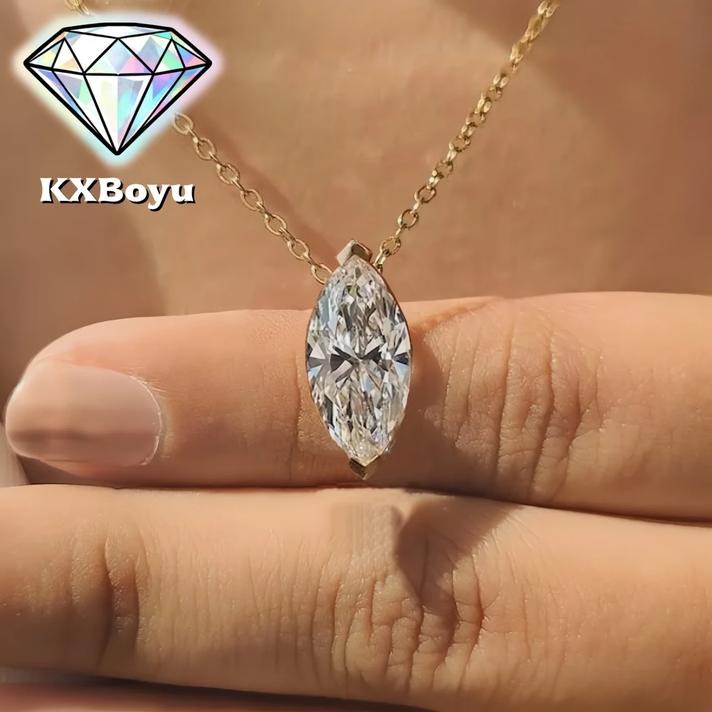 Ожерелье с муассанитом маркизной огранки 1 карат, золото 18 карат, солитер с выращенным в лаборатории бриллиантом, цепочка для женщин, серебро 925 пробы, с сертификатами
Ожерелье с муассанитом маркизной огранки 1 карат, золото 18 карат, солитер с выращенным в лаборатории бриллиантом, цепочка для женщин, серебро 925 пробы, с сертификатами